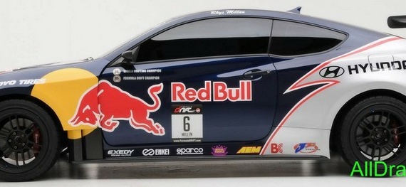 Hyundai RMR Red Bull Hyundai Genesis Coupe (2009) (Хендай РМР Ред Булл Хендай Генесис Купе (2009)) - чертежи (рисунки) автомобиля